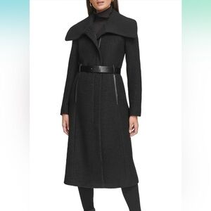 KENNETH COLE belted peacoat 
NWT black